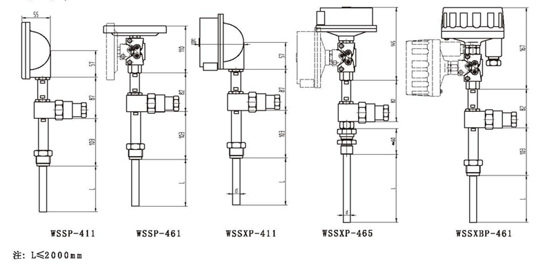 WSSX工業雙金屬溫度計（一體化型螺紋式）_http://m.ymyuan.cn_雙金屬溫度計_第3張